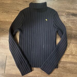 Vintage Abercrombie & Fitch Navy Blue Knit Turtleneck Sweater